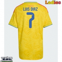 Colombia Luis Diaz #7 Replica Home Shirt Ladies World Cup 2026 Short Sleeve